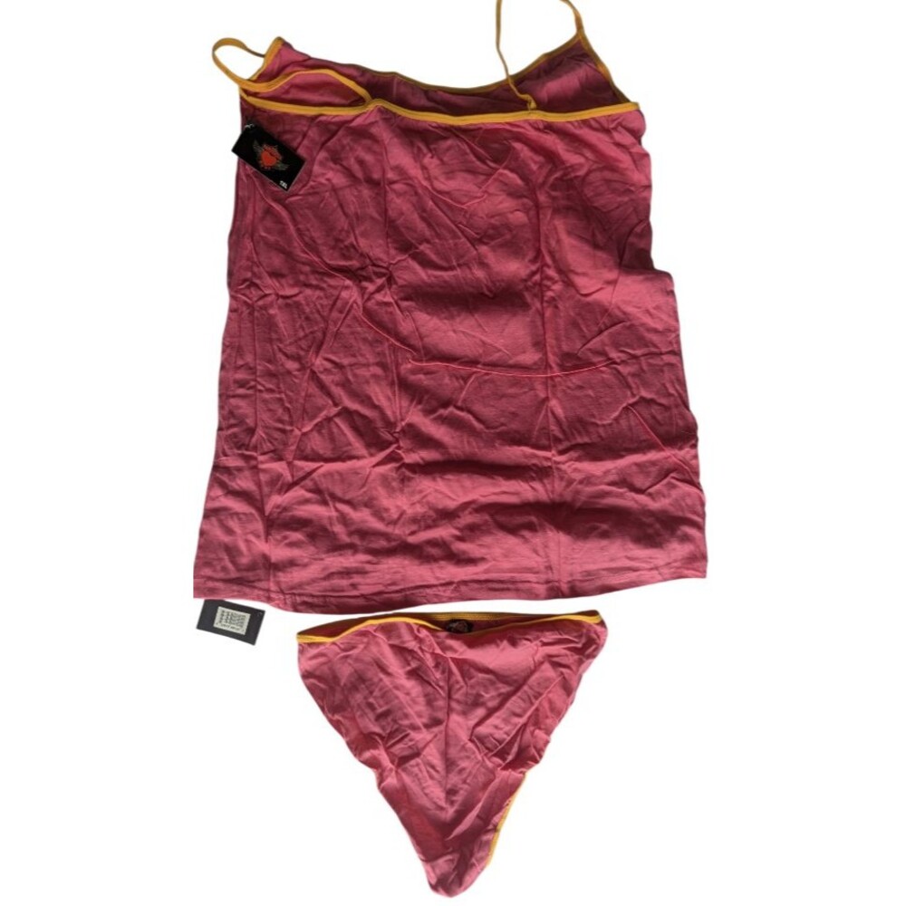 Dangerous Duds Pink Cami & Panty Lingerie Set Women's Sleepwear Size: 1XL